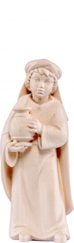 fanciullo con brocca artis - demetz - deur - statua in legno dipinta a mano. altezza pari a 10 cm.