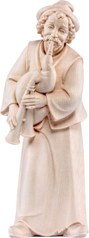 pastore con cornamusa artis - demetz - deur - statua in legno dipinta a mano. altezza pari a 15 cm.