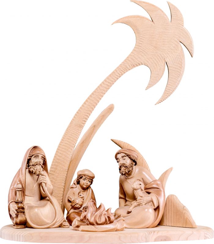 gruppo focolare artis 5 pezzi - demetz - deur - statua in legno dipinta a mano. altezza pari a 12 cm.