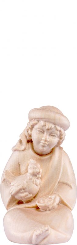 fanciullo seduto artis - demetz - deur - statua in legno dipinta a mano. altezza pari a 15 cm.