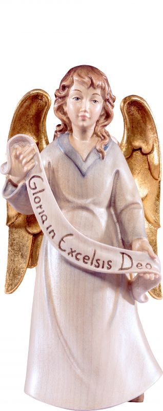 angelo gloria artis - demetz - deur - statua in legno dipinta a mano. altezza pari a 10 cm.