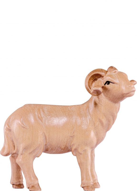 montone artis - demetz - deur - statua in legno dipinta a mano. altezza pari a 12 cm.