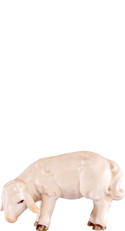 agnello pascolante artis - demetz - deur - statua in legno dipinta a mano. altezza pari a 10 cm.