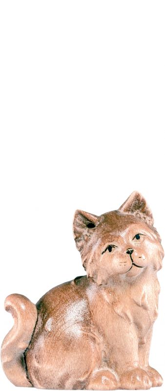 gatto artis grigio - demetz - deur - statua in legno dipinta a mano. altezza pari a 15 cm.