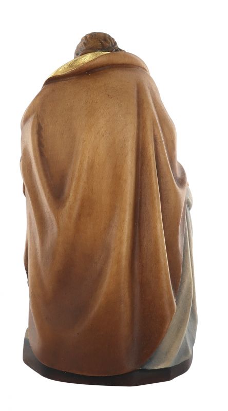 statuina natività: gesù, giuseppe e maria, linea da 16 cm, in legno dipinto con colori a olio, serie avvento - demetz deur