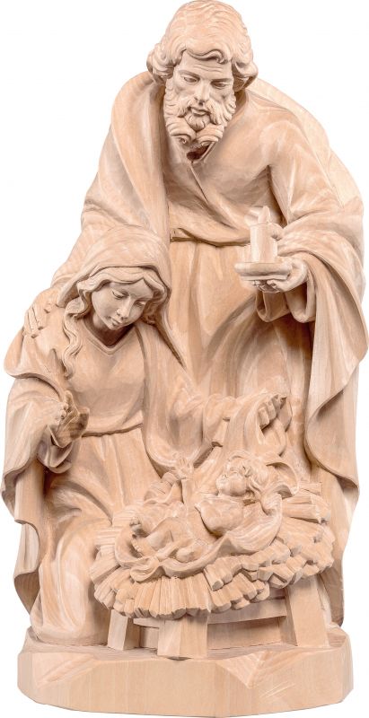 gruppo natività avvento tiglio - demetz - deur - statua in legno dipinta a mano. altezza pari a 32 cm.