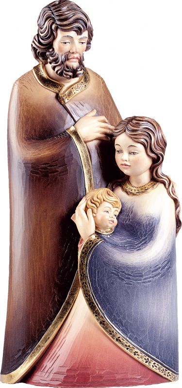 gruppo natività della protezione - demetz - deur - statua in legno dipinta a mano. altezza pari a 13 cm.