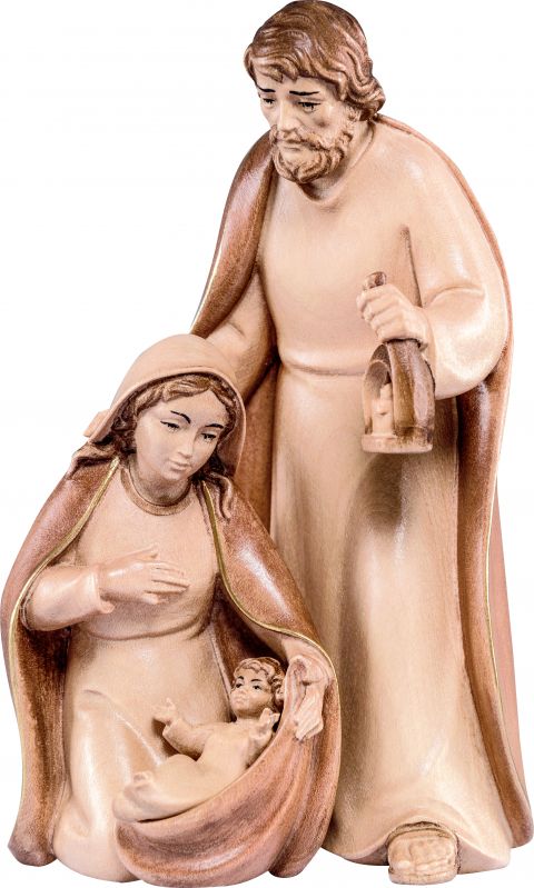 gruppo natività artis (3 pezzi) - demetz - deur - statua in legno dipinta a mano. altezza pari a 40 cm.