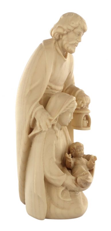 statuina natività: gesù, giuseppe e maria, linea da 10 cm, in legno naturale, serie noèl - demetz deur