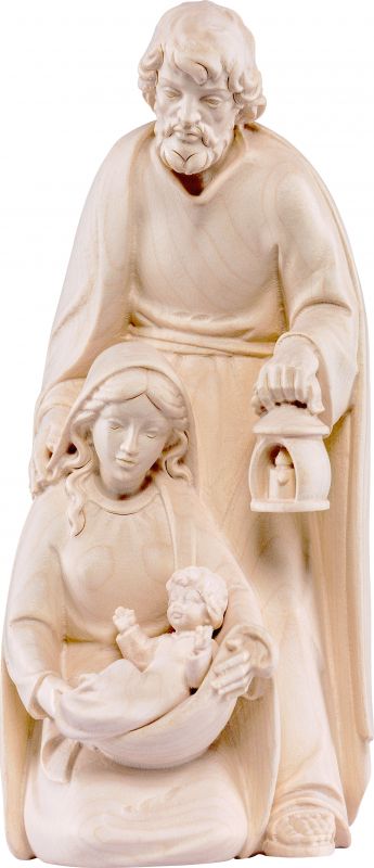 statuina natività: gesù, giuseppe e maria, linea da 15 cm, in legno naturale, serie noèl - demetz deur