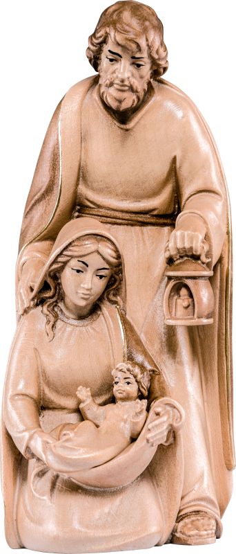 gruppo natività natale tiglio (2 pezzi) - demetz - deur - statua in legno dipinta a mano. altezza pari a 40 cm.