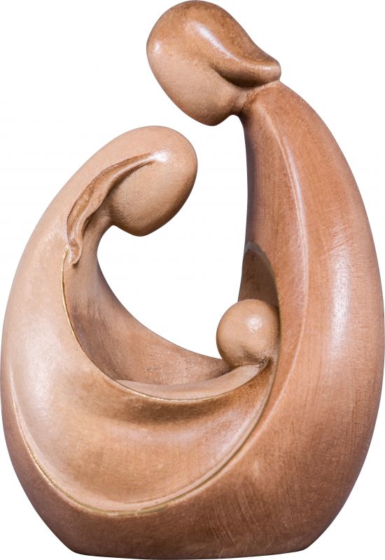 gruppo natività art-deco acero - demetz - deur - statua in legno dipinta a mano. altezza pari a 34 cm.