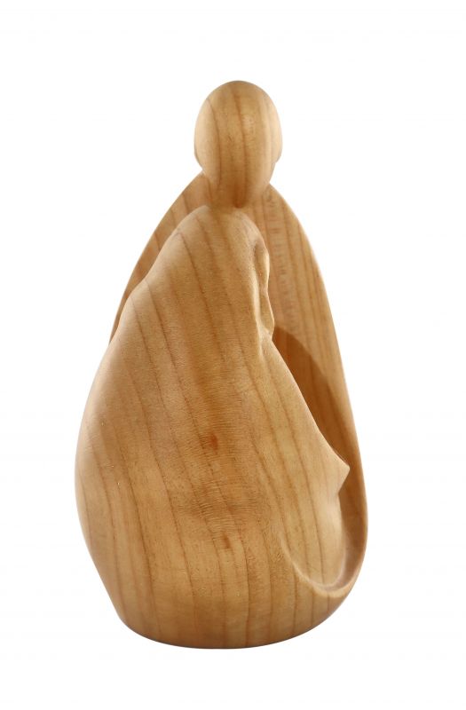 statuina natività: gesù, giuseppe e maria, linea da 11 cm, in legno di ciliegio naturale, serie art-deco - demetz deur