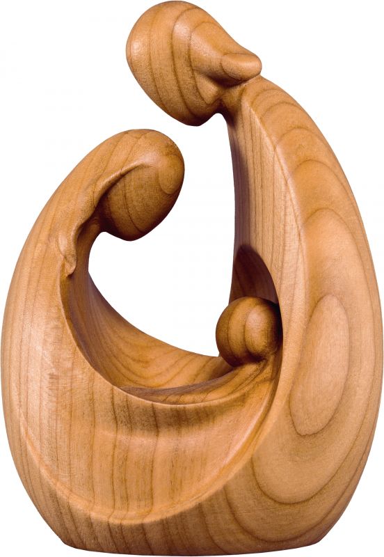 statuina natività: gesù, giuseppe e maria, linea da 6 cm, in legno di ciliegio naturale, serie art-deco - demetz deur