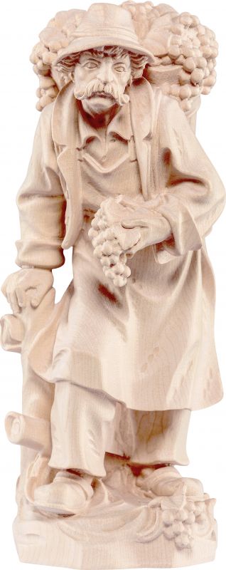 vendemmiatore - demetz - deur - statua in legno dipinta a mano. altezza pari a 30 cm.