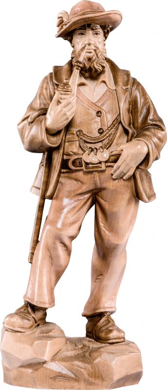 contadino viandante - demetz - deur - statua in legno dipinta a mano. altezza pari a 10 cm.