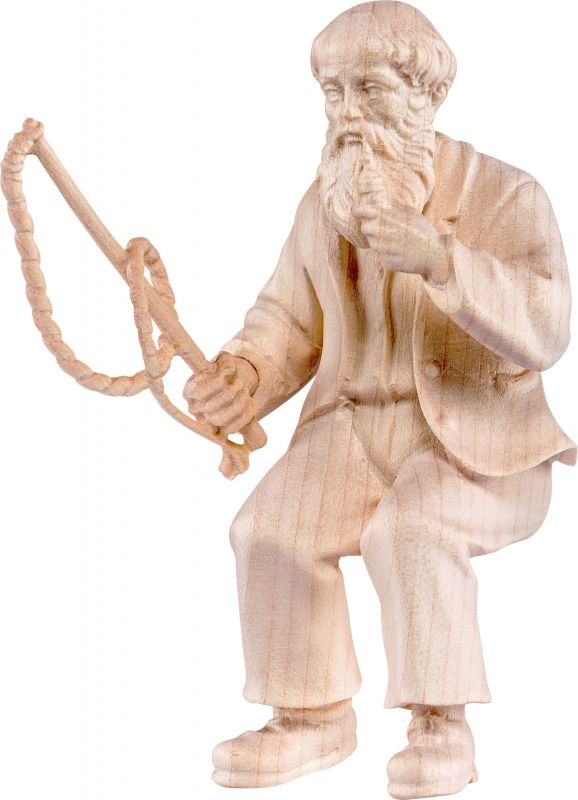 carrettiere seduto - demetz - deur - statua in legno dipinta a mano. altezza pari a 11 cm.