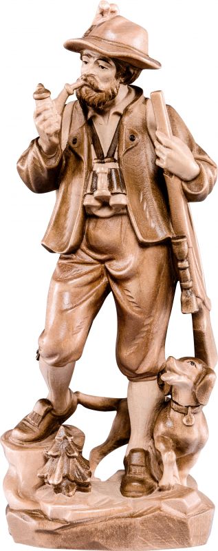 cacciatore - demetz - deur - statua in legno dipinta a mano. altezza pari a 15 cm.