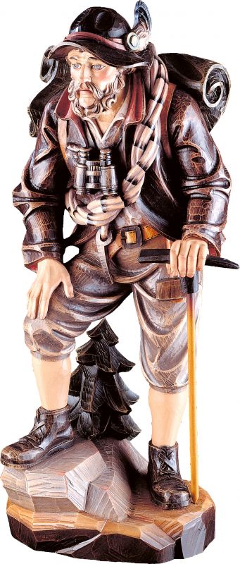 alpinista - demetz - deur - statua in legno dipinta a mano. altezza pari a 40 cm.