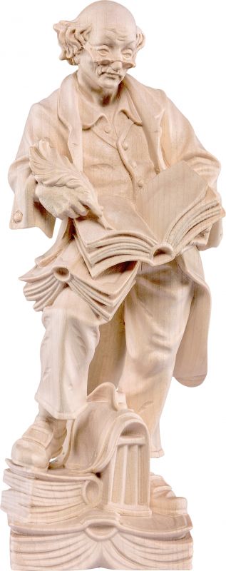 filosofo - demetz - deur - statua in legno dipinta a mano. altezza pari a 30 cm.