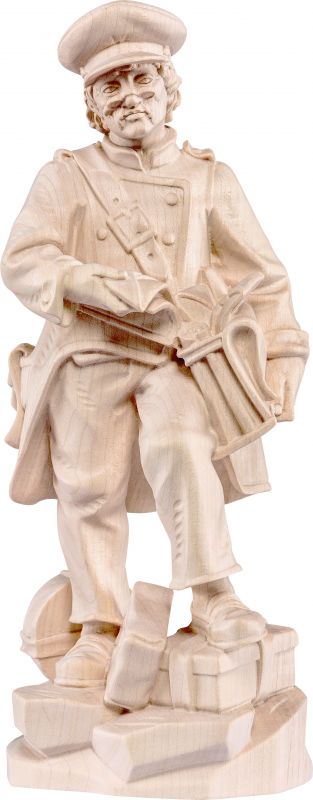 postino - demetz - deur - statua in legno dipinta a mano. altezza pari a 20 cm.