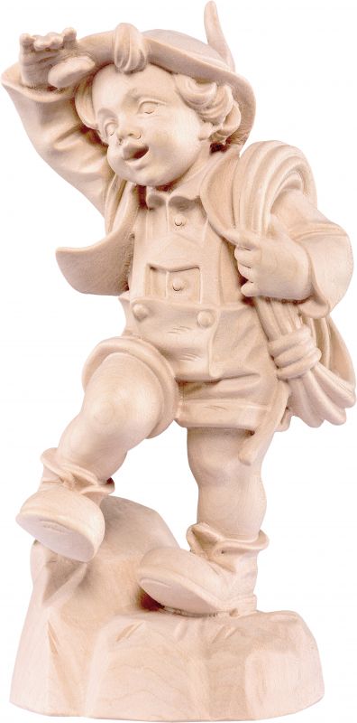 ragazzo alpinista - demetz - deur - statua in legno dipinta a mano. altezza pari a 30 cm.