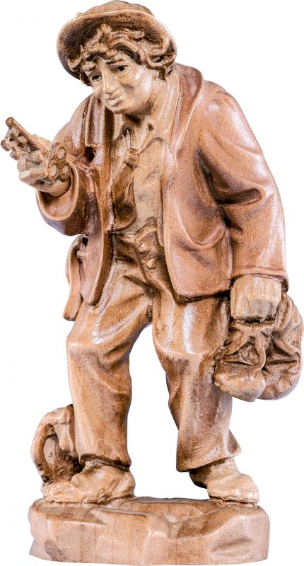 ubriacone - demetz - deur - statua in legno dipinta a mano. altezza pari a 20 cm.