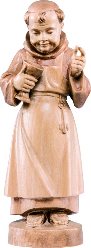 frate cantiniere - demetz - deur - statua in legno dipinta a mano. altezza pari a 20 cm.