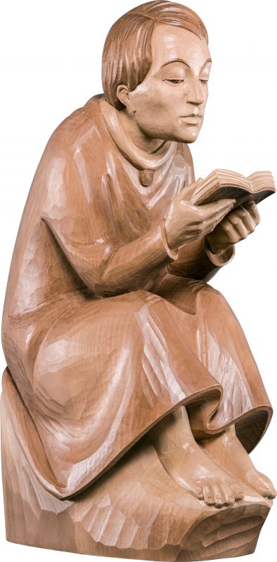 lettore (barlach) - demetz - deur - statua in legno dipinta a mano. altezza pari a 45 cm.