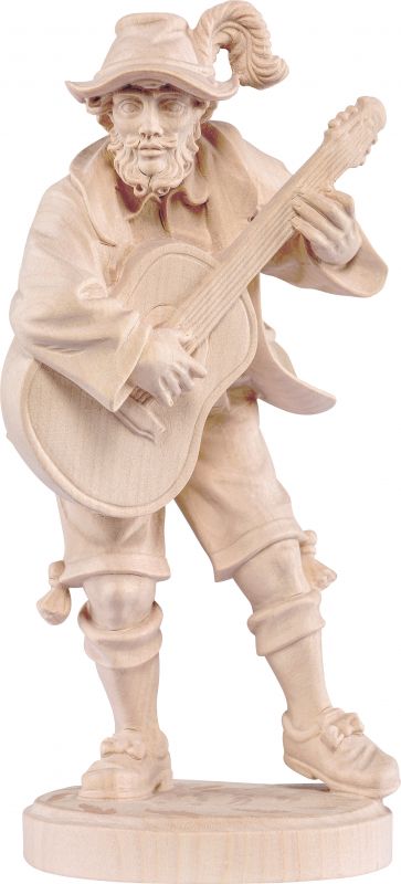 musicista con chitarra - demetz - deur - statua in legno dipinta a mano. altezza pari a 20 cm.