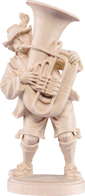musicista con tuba - demetz - deur - statua in legno dipinta a mano. altezza pari a 50 cm.