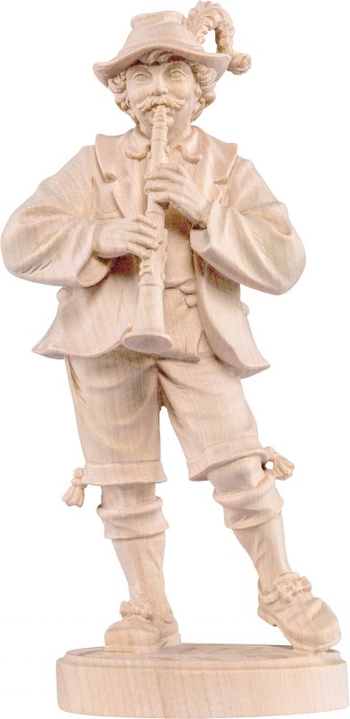 musicista con clarinetto - demetz - deur - statua in legno dipinta a mano. altezza pari a 50 cm.