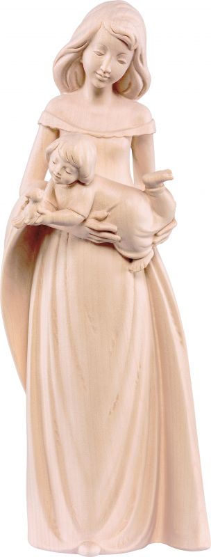 la tenerezza - demetz - deur - statua in legno dipinta a mano. altezza pari a 20 cm.