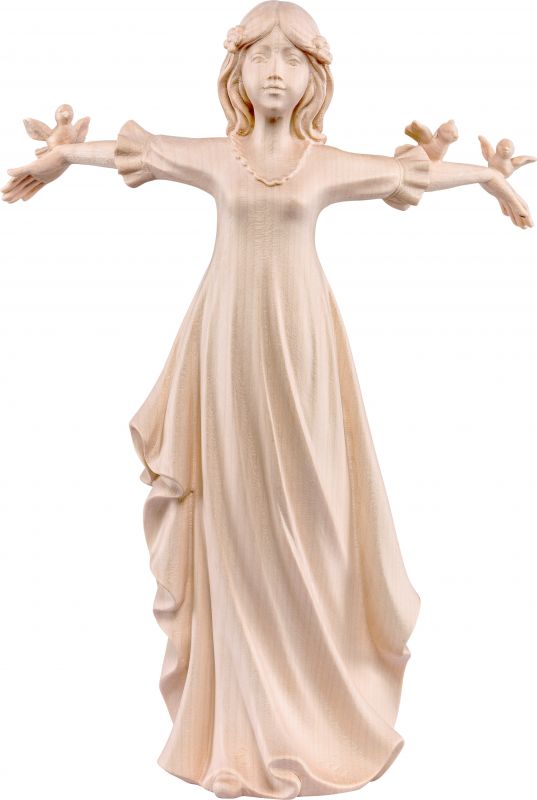 la libertà - demetz - deur - statua in legno dipinta a mano. altezza pari a 20 cm.