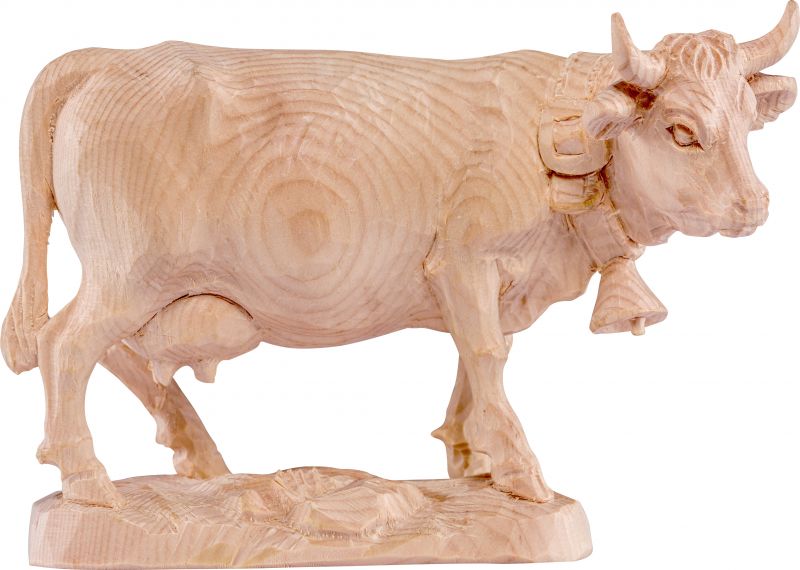 mucca tiglio - demetz - deur - statua in legno dipinta a mano. altezza pari a 22 cm.