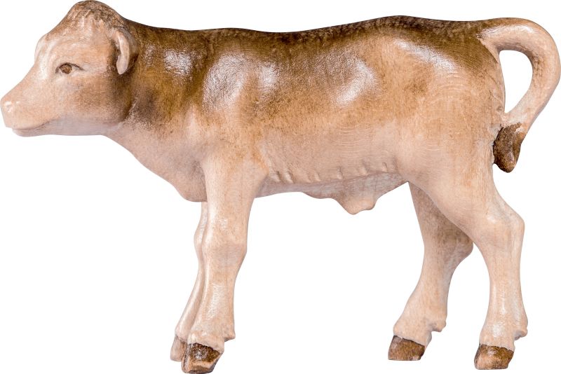 vitello - demetz - deur - statua in legno dipinta a mano. altezza pari a 6 cm.