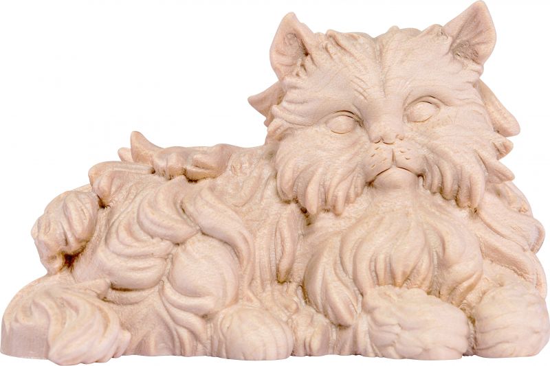 gatto persiano - demetz - deur - statua in legno dipinta a mano. altezza pari a 5 cm.