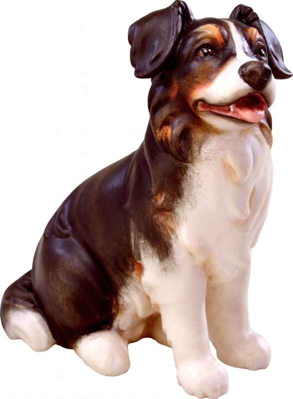 cane pastore australiano - demetz - deur - statua in legno dipinta a mano. altezza pari a 4 cm.