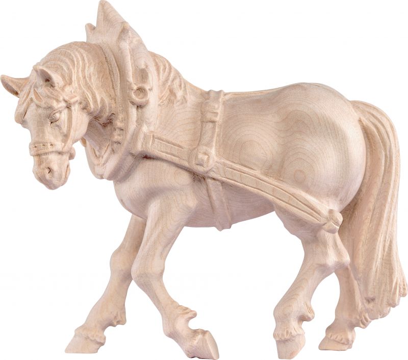 cavallo da tiro sx - demetz - deur - statua in legno dipinta a mano. altezza pari a 13 cm.