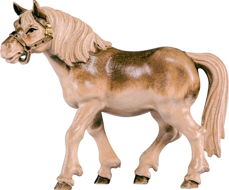 cavallo morello - demetz - deur - statua in legno dipinta a mano. altezza pari a 13 cm.
