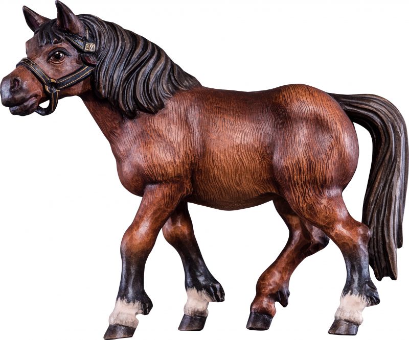 cavallo sauro - demetz - deur - statua in legno dipinta a mano. altezza pari a 25 cm.