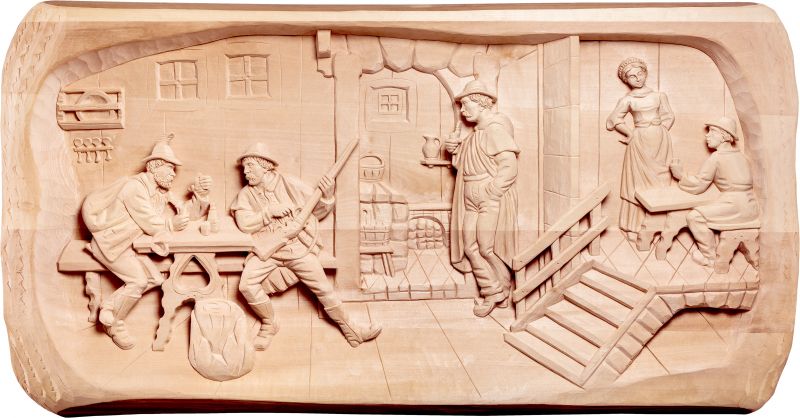 stube dei cacciatori 115 - demetz - deur - statua in legno dipinta a mano. altezza pari a 115 cm.
