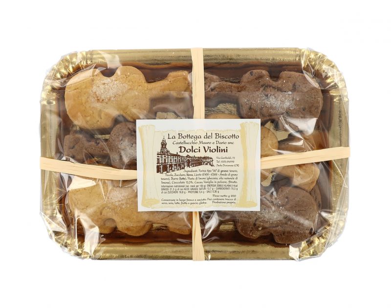 biscotti artigianali al burro violini - la bottega del biscotto dei fratelli castellucchio (200 gr)