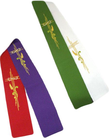 stola sacerdotale ricamo croce monocolore viola