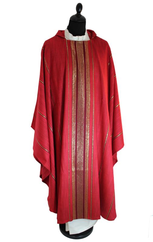 casula in lana fascione tessuto rosso