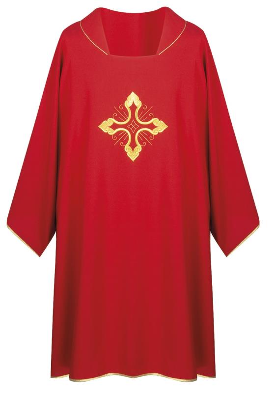 dalmatica rossa ricamo diretto