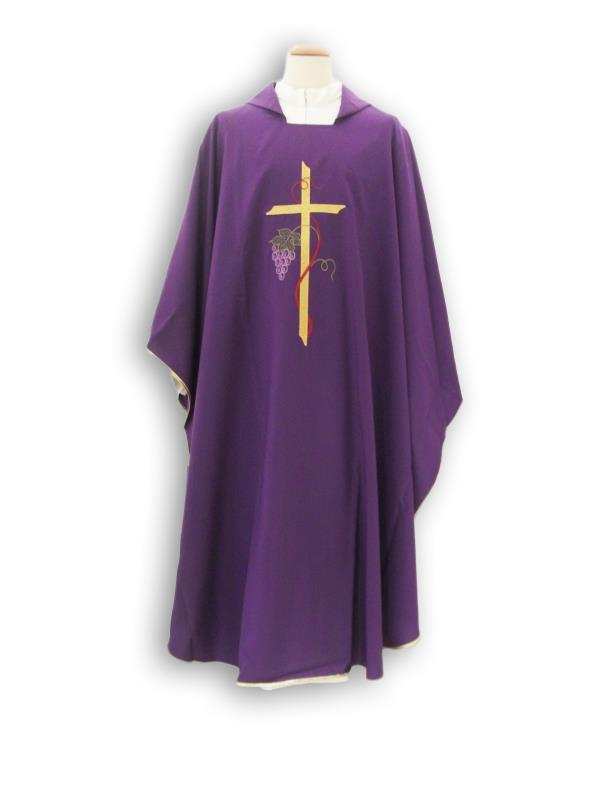 casula con ricamo diretto colore viola