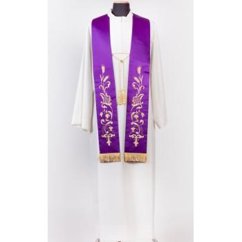 stola sacerdotale ricamata viola