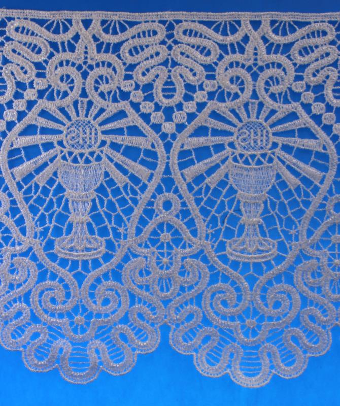 pizzo in cotone bianco macrame 17 cm