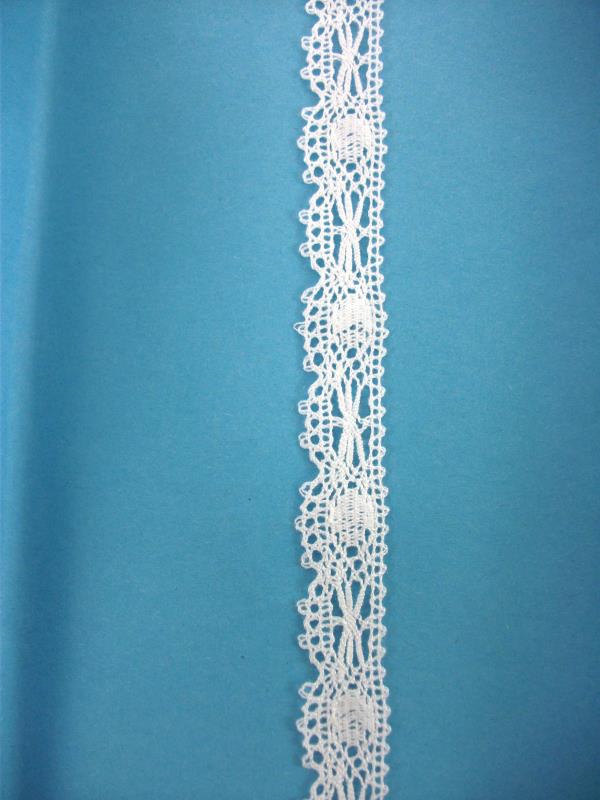 pizzo in cotone bianco altezza cm 1